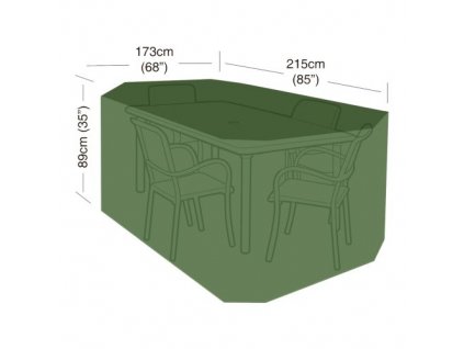 Krycia plachta na set 4 stoličiek+obdĺž.stôl 215 x 173 x 89 cm, PE 90g/m2