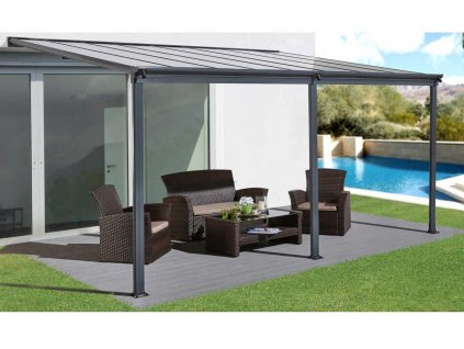 Hliníková pergola LANITPLAST WALL 33 antracit + číry PC