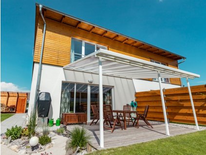 Hliníková pergola Terrassendach Original 3,06 x 3,06 m - biela