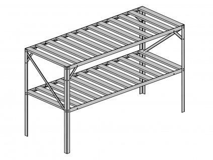 AL regál LANITPLAST 130x50 cm dvoupolicový stříbrný GSB2 LG2632 - uvodni fotka