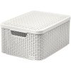 Úložný box Rattan Style2 M 40 x 29 x 19 cm, s vekom, krémová